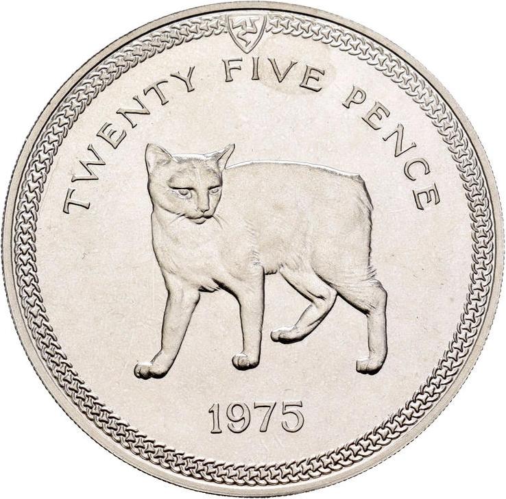 Isle of Man 25 Pence - Elizabeth II Manx Cat reverse