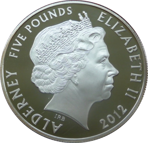 Alderney 5 Pounds - Elizabeth II State Opening of Parliament; Silver Proof obverse