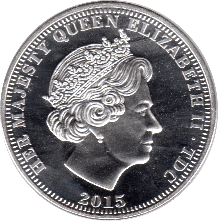 Tristan da Cunha 5 Pounds - Elizabeth II 63 years reign obverse