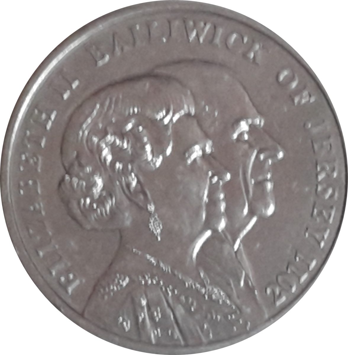 Jersey 5 Pounds - Elizabeth II Lifetime of Service obverse