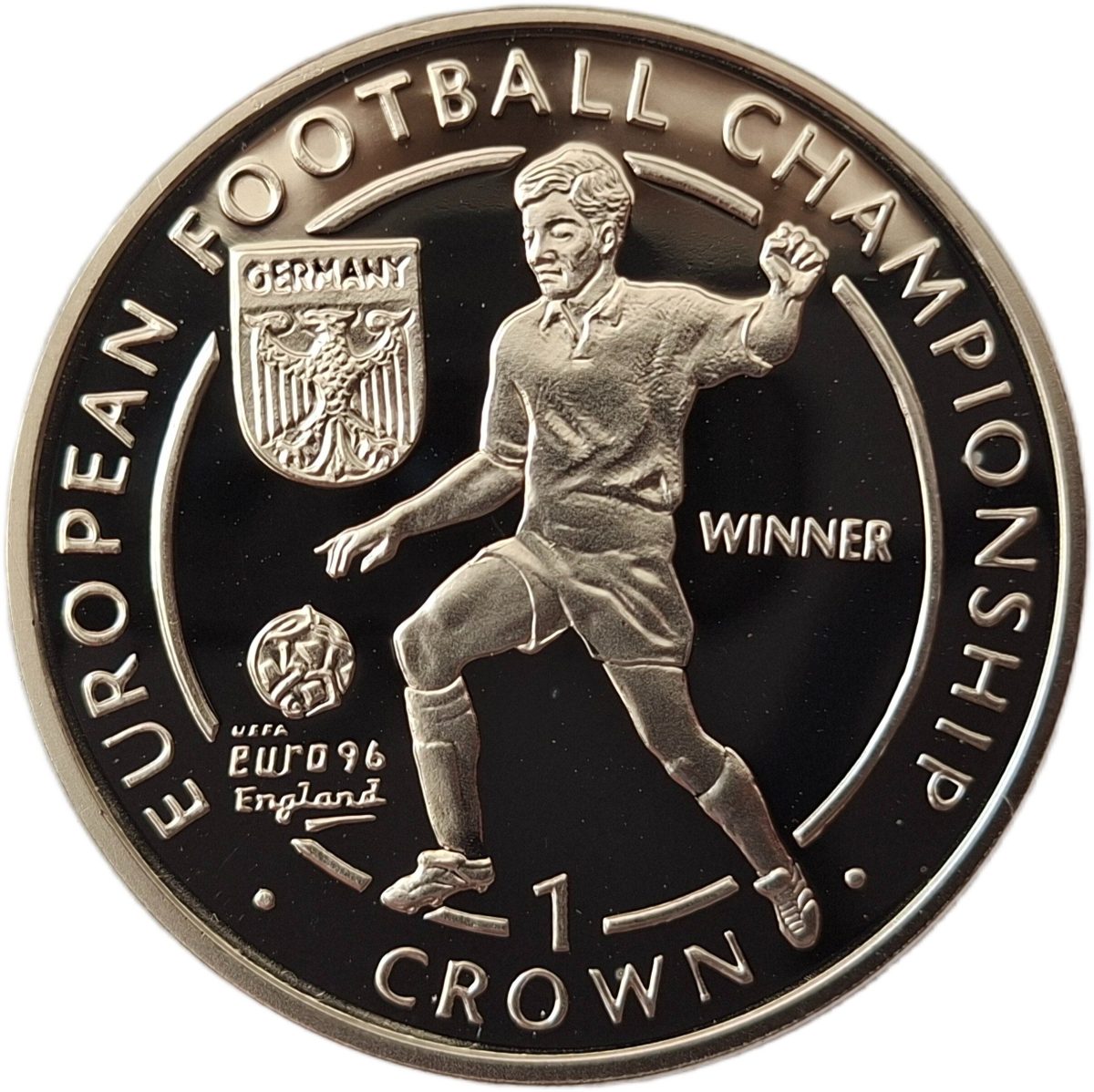 Isle of Man 1 Crown - Elizabeth II Euro 1996-Winner reverse
