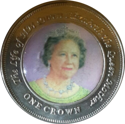 Nightingale Island 1 Crown - Elizabeth II The Queen Mother, green dress