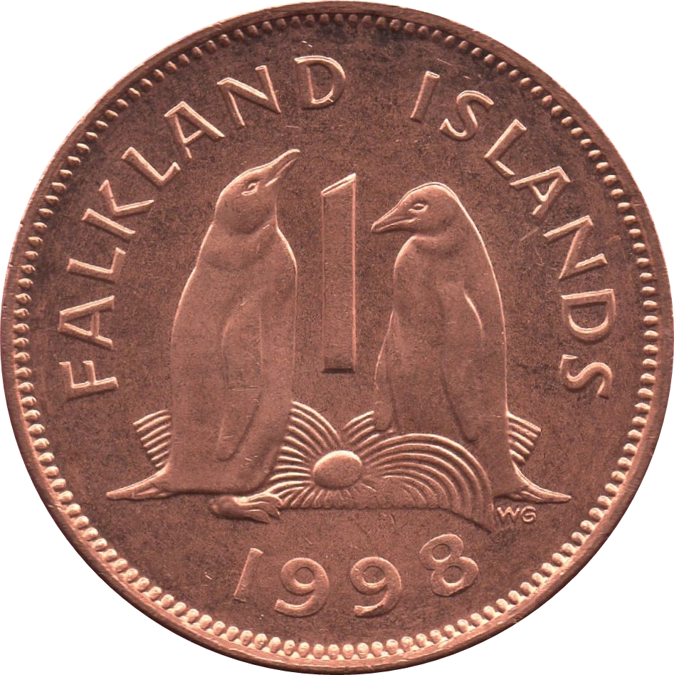 Falkland Islands 1 Penny - Elizabeth II 2nd portrait; magnetic