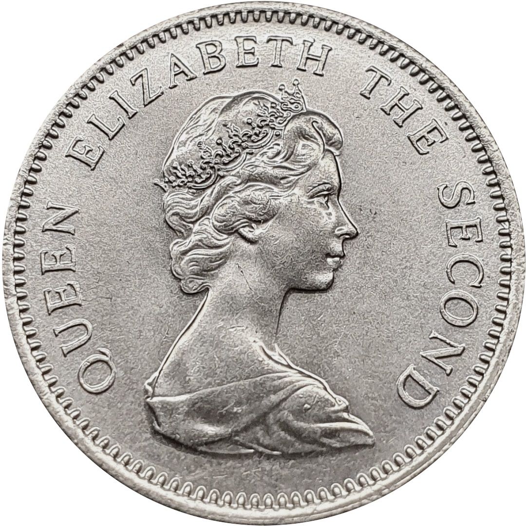 Falkland Islands 5 Pence - Elizabeth II 2nd portrait; large type obverse