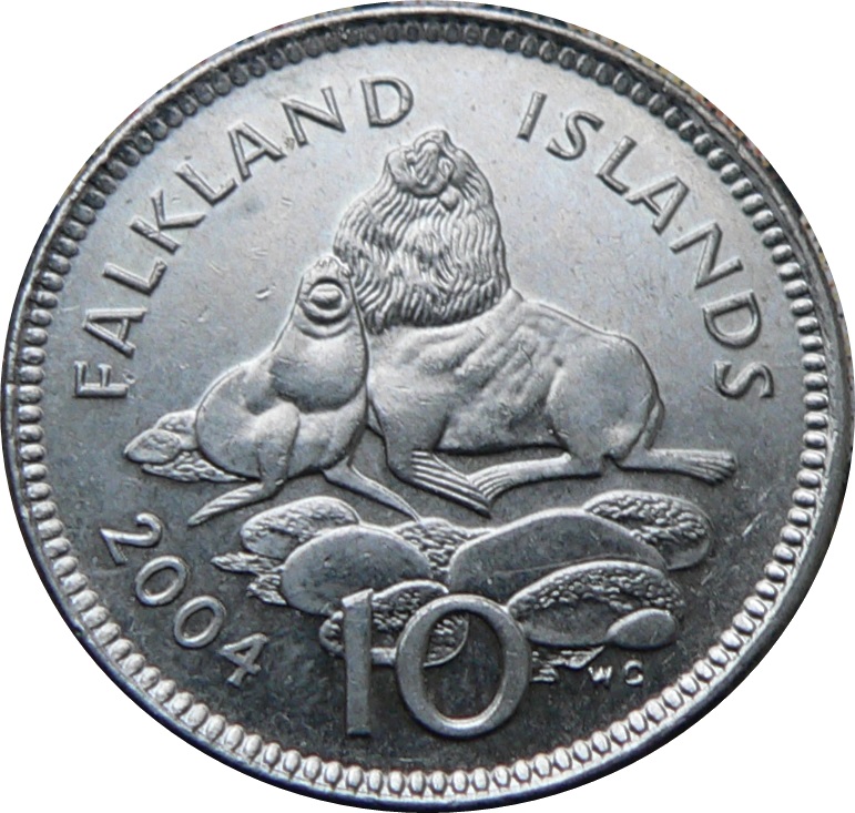 Falkland Islands 10 Pence - Elizabeth II 4th portrait