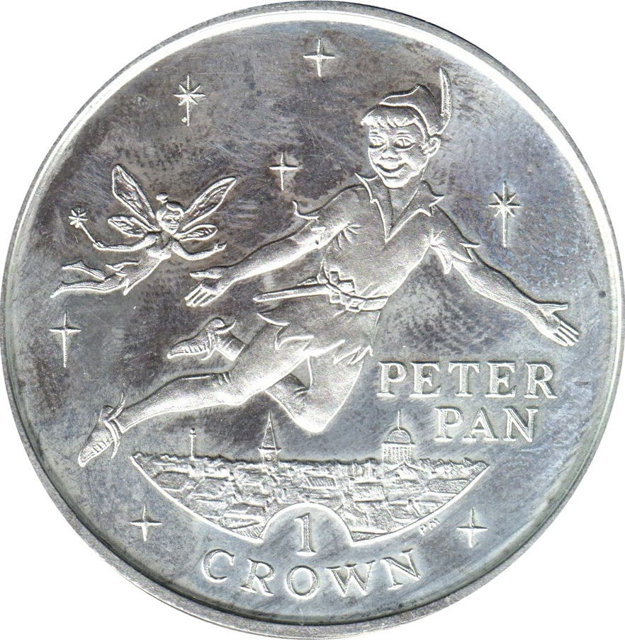 Gibraltar 1 Crown - Elizabeth II Peter Pan; Silver Proof reverse