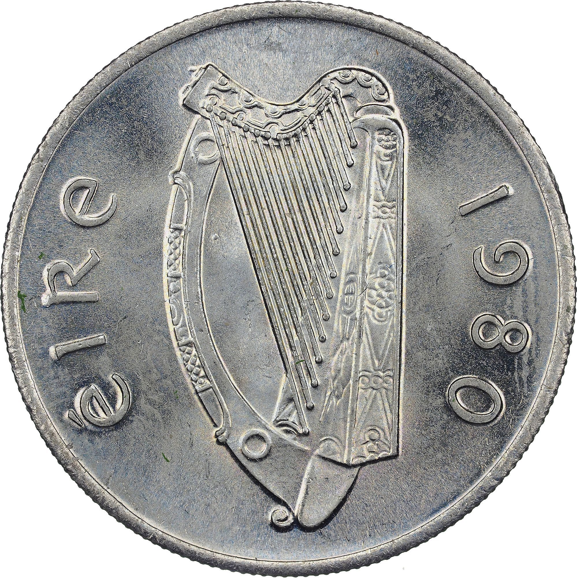 Ireland 5 Pence large type obverse