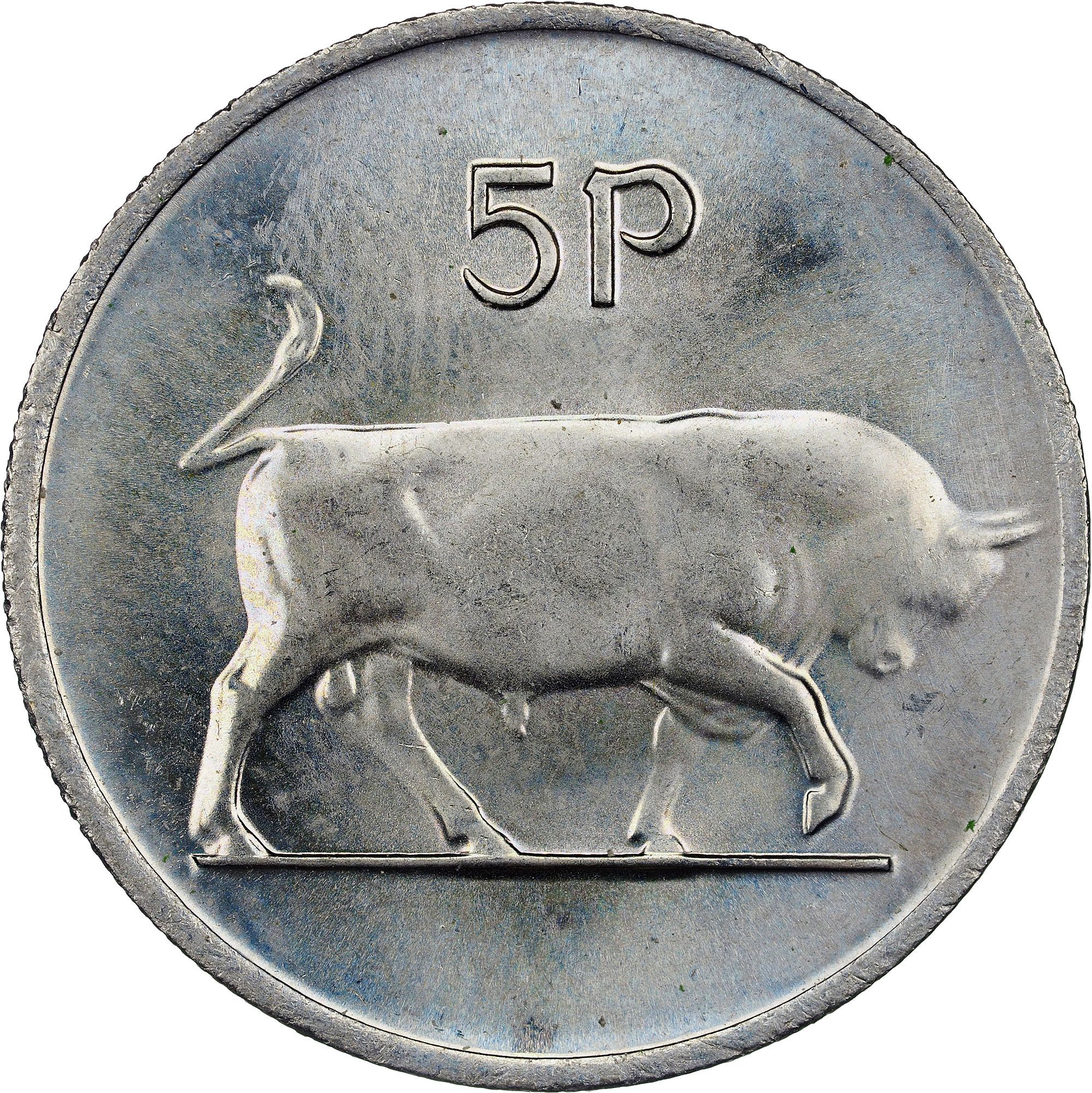 Ireland 5 Pence large type reverse