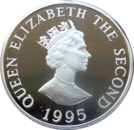 Jersey 2 Pounds - Elizabeth II Liberation; Silver Piedfort obverse