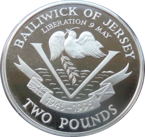 Jersey 2 Pounds - Elizabeth II Liberation; Silver Piedfort