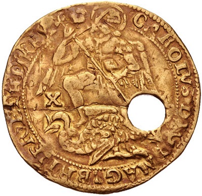 1 Angel - Charles I Tower obverse