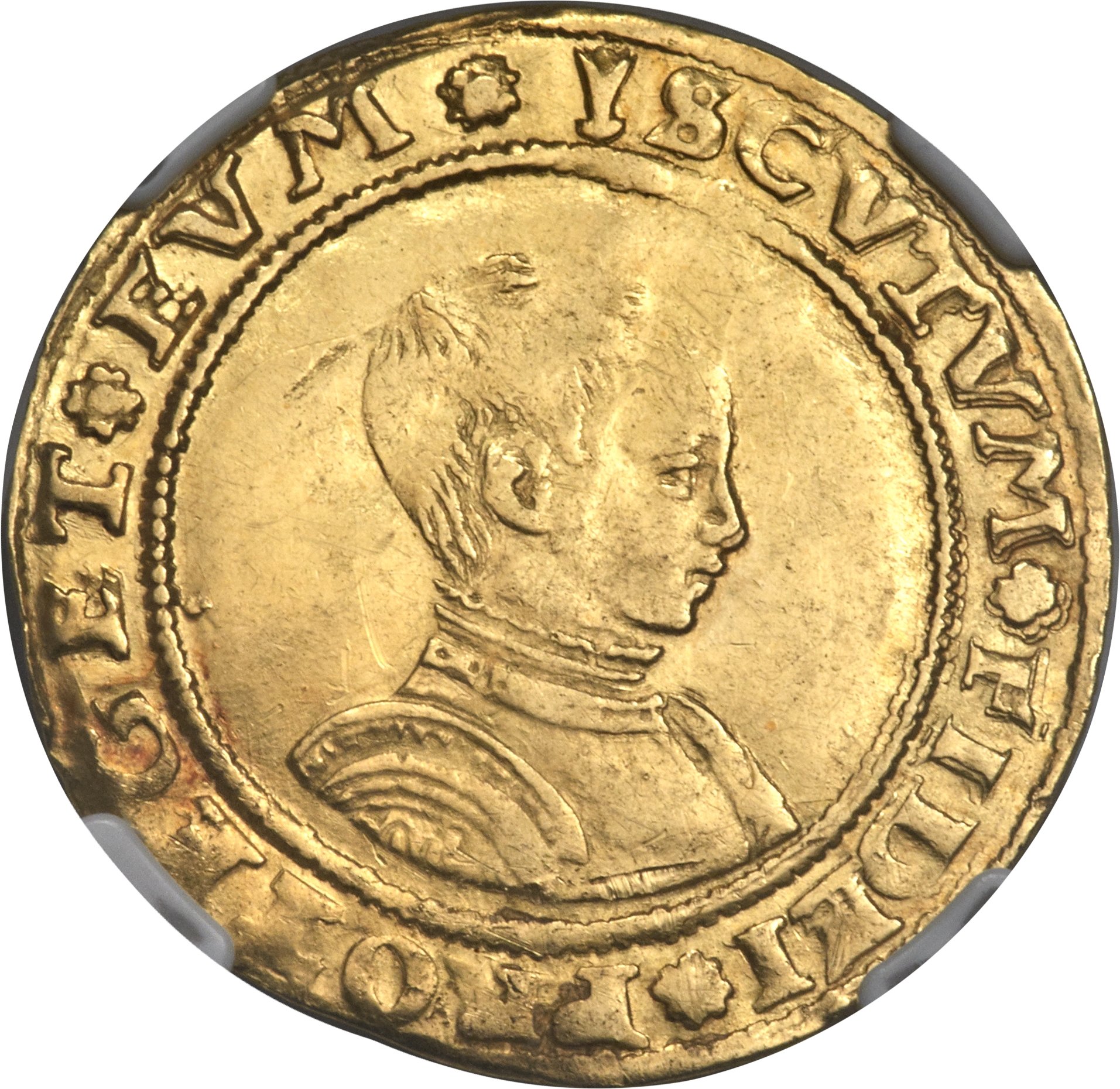 ½ Sovereign - Edward VI 2nd period; uncrowned bust obverse