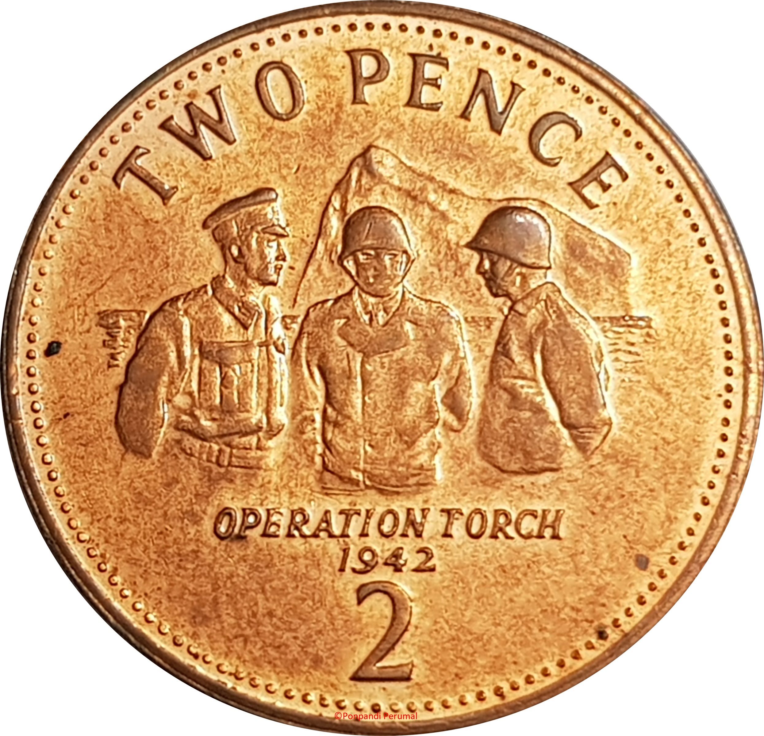 Gibraltar 2 Pence - Elizabeth II Operation Torch