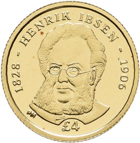 South Georgia and the South Sandwich Islands 4 Pounds - Elizabeth II Henrik Ibsen