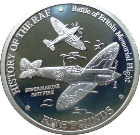 Gibraltar 5 Pounds - Elizabeth II History of the RAF - Supermarine Spitfires