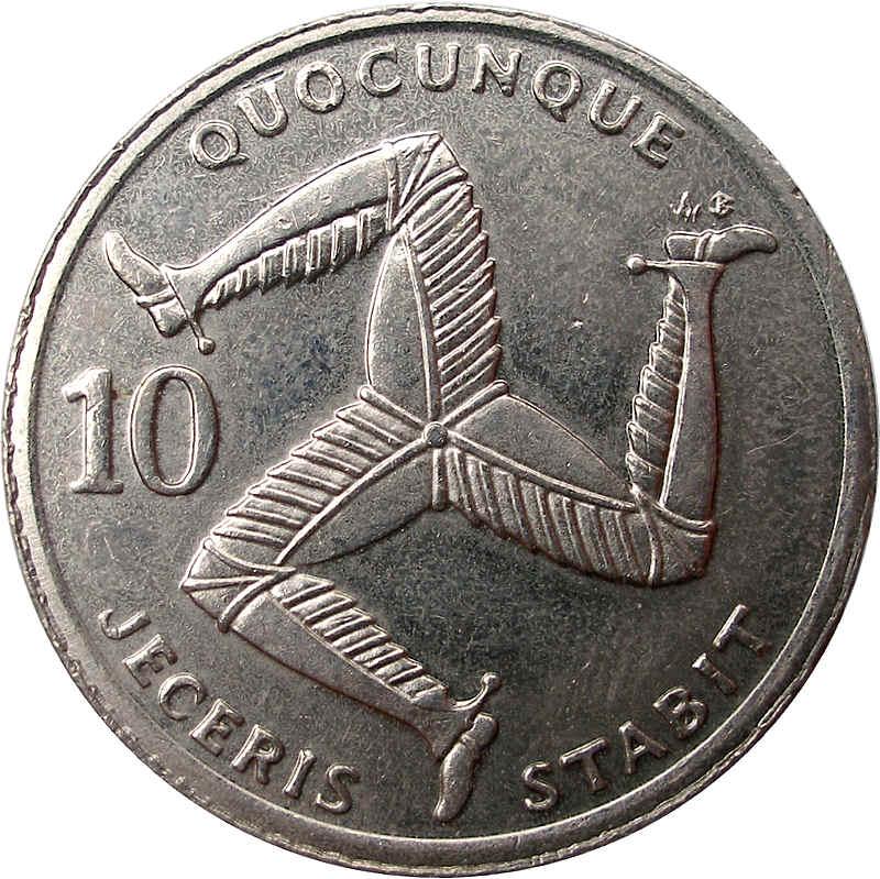 Isle of Man 10 Pence - Elizabeth II Triskelion - small size