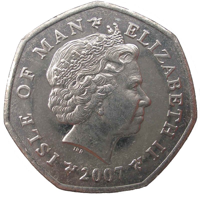 Isle of Man 50 Pence - Elizabeth II Milner's Tower obverse