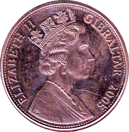 Gibraltar 1 Crown - Elizabeth II Royal Visits obverse