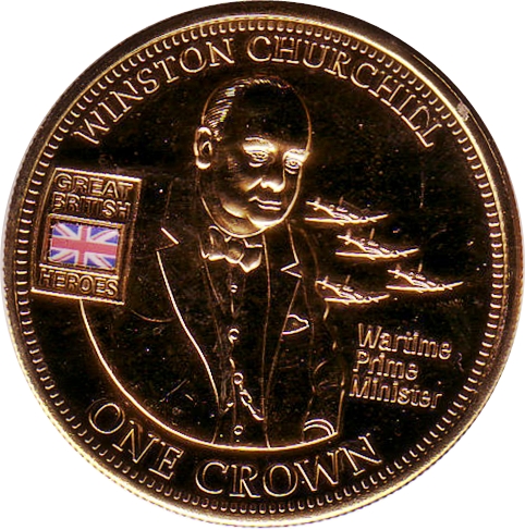 Tristan da Cunha 1 Crown - Elizabeth II Winston Churchill reverse