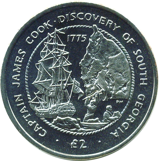South Georgia and the South Sandwich Islands 2 Pounds - Elizabeth II Discovery of South Georgia