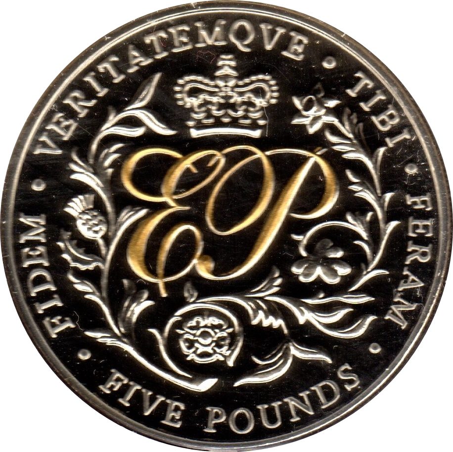 Guernsey 5 Pounds - Elizabeth II Queen Elizabeth II and Prince Philip birthdays reverse