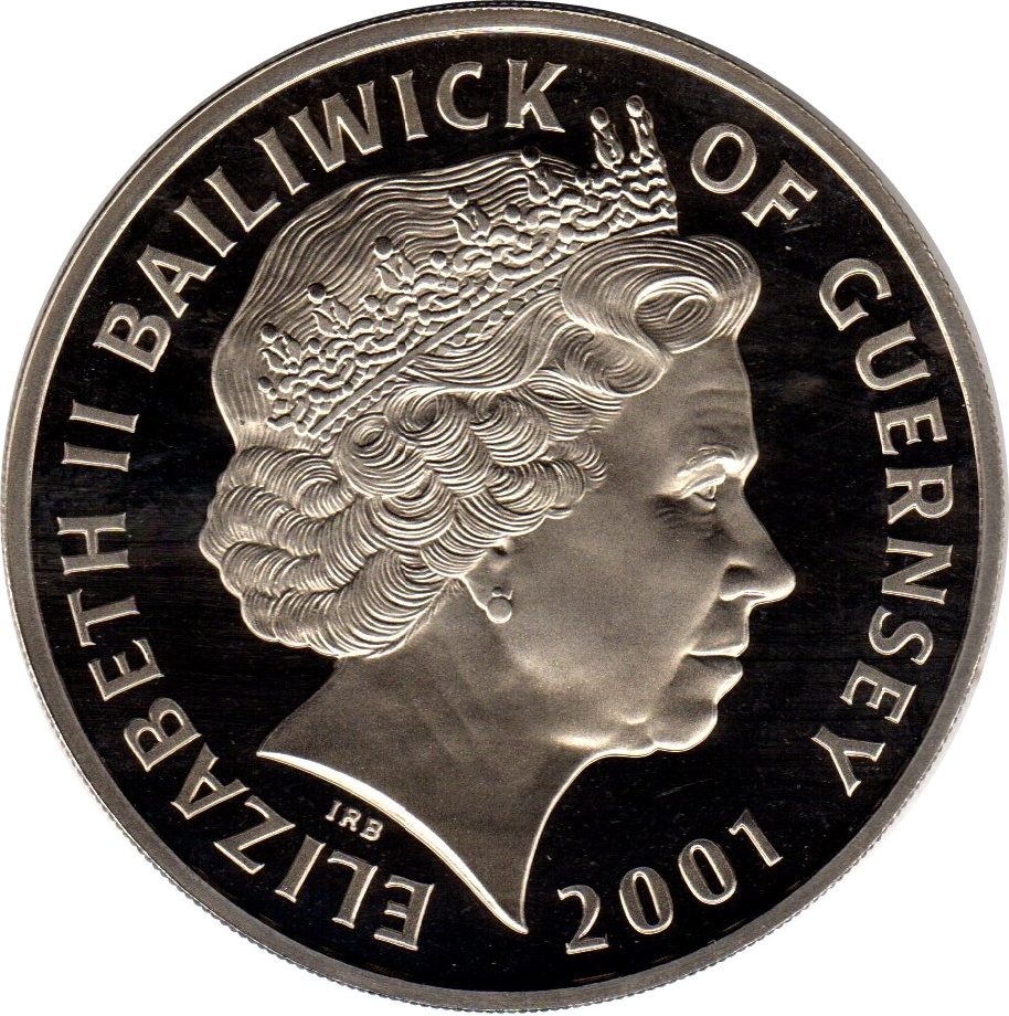 Guernsey 5 Pounds - Elizabeth II Queen Victoria Centennial obverse