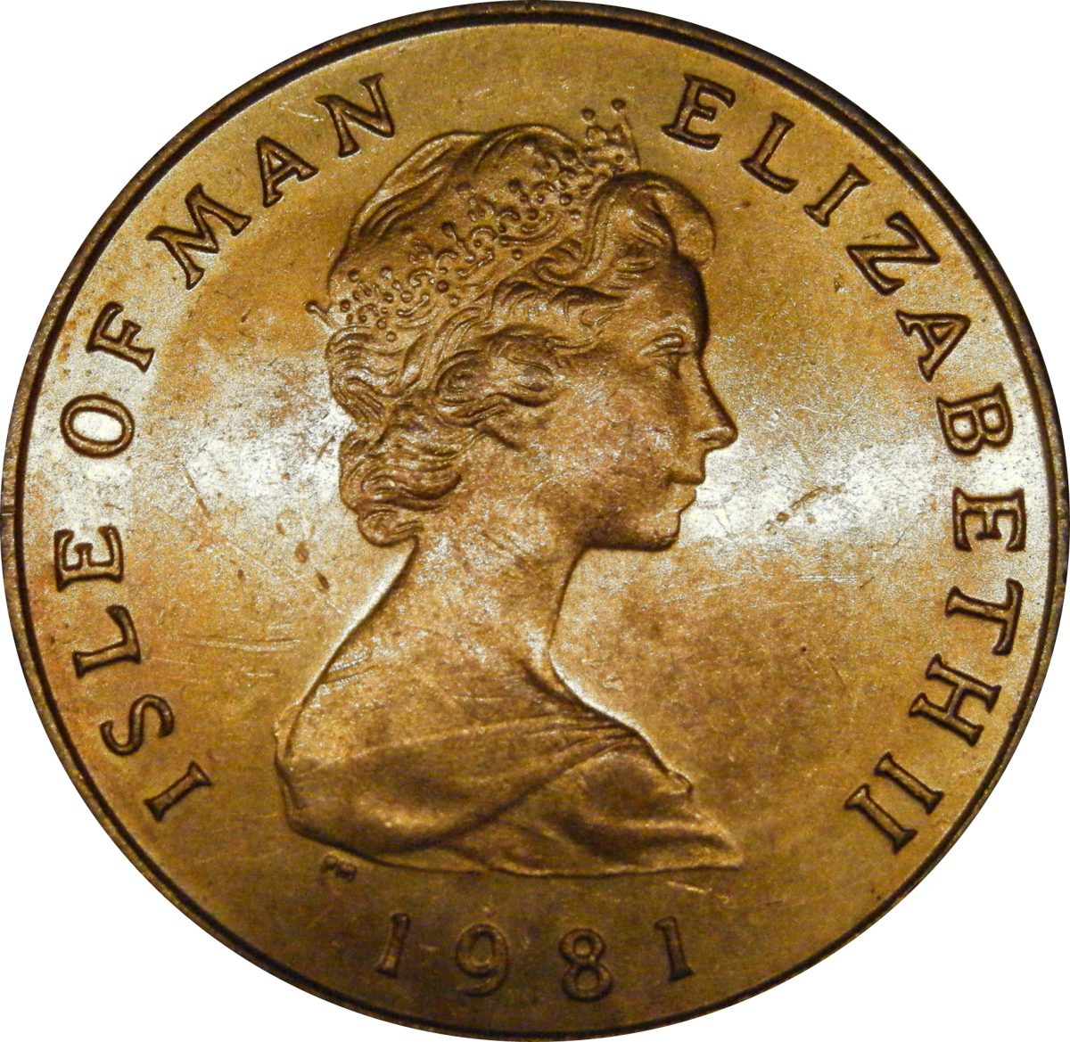 Isle of Man 2 Pence - Elizabeth II Red-Billed Chough obverse
