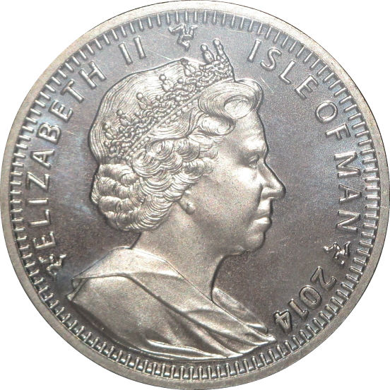 Isle of Man 1 Crown - Elizabeth II Snowshoe Cat obverse