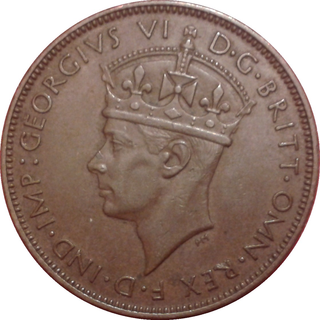 Jersey 1/24 Shilling - George VI obverse