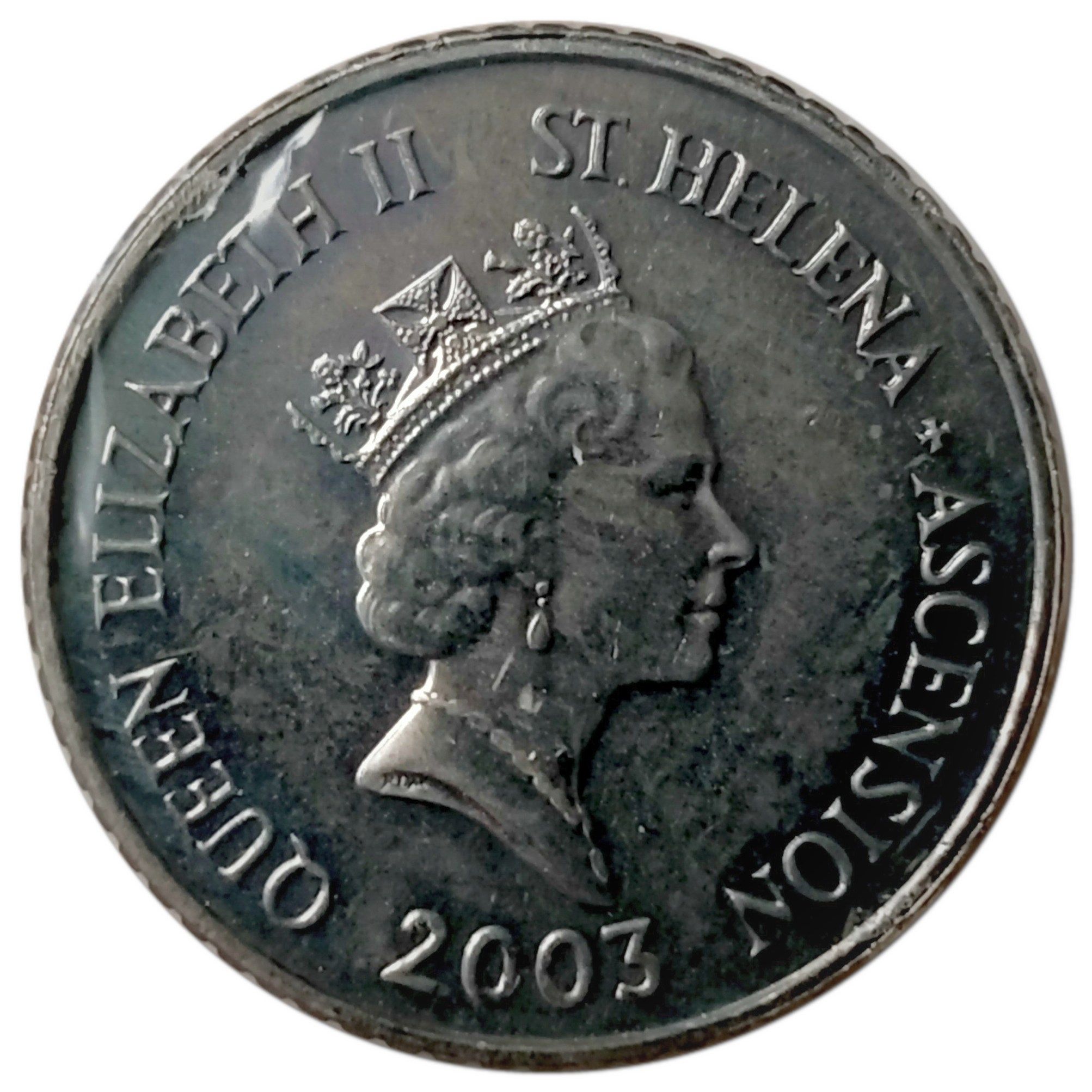 Saint Helena and Ascension 5 Pence - Elizabeth II 3rd portrait; small type obverse