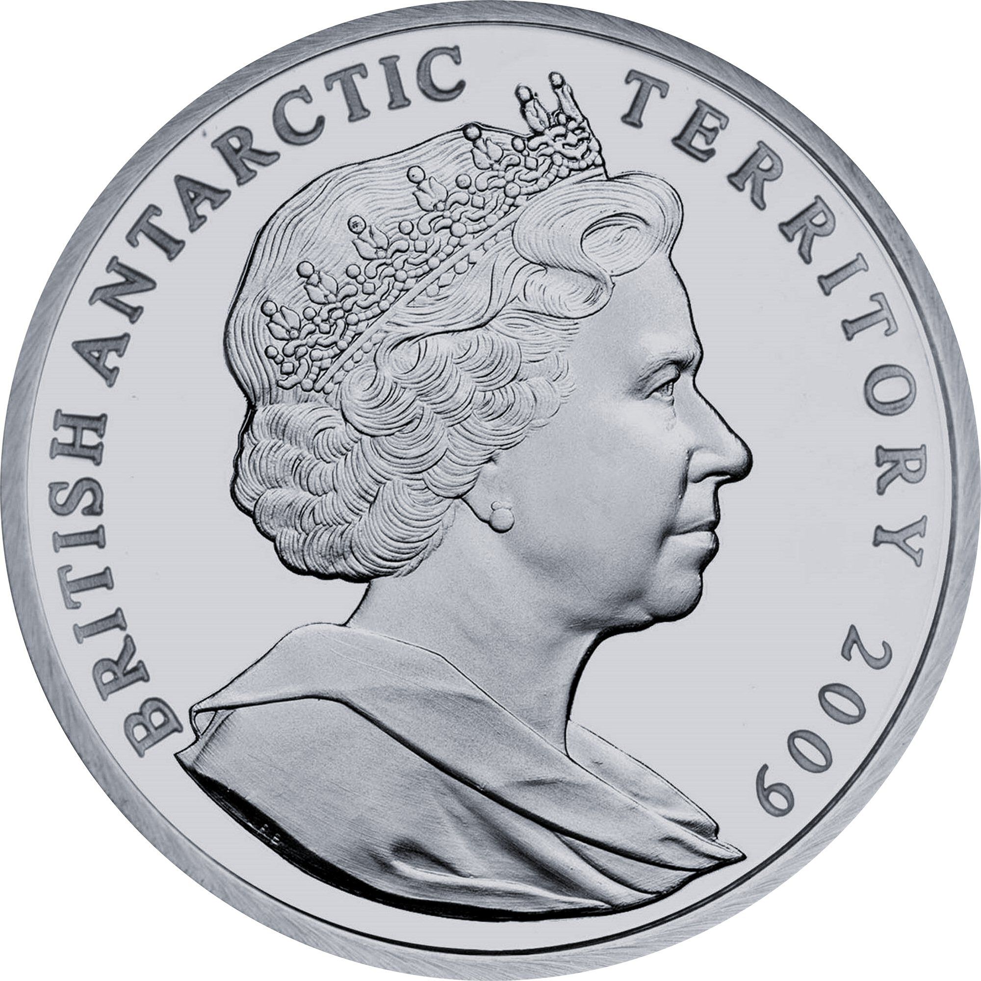 British Antarctic Territory 2 Pounds - Elizabeth II Antarctic Treaty; Silver obverse