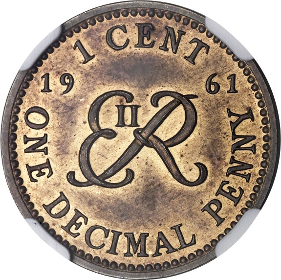 1 Cent - Elizabeth II Decimal Pattern reverse