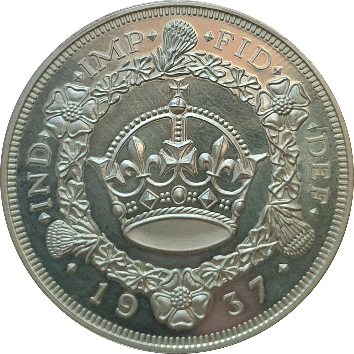 1 Crown - Edward VIII Wreath Pattern reverse