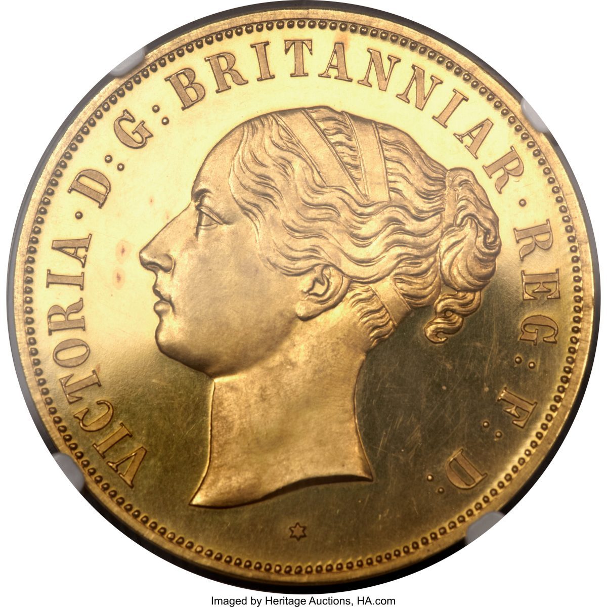 1 Crown - Victoria Young head; Pattern obverse