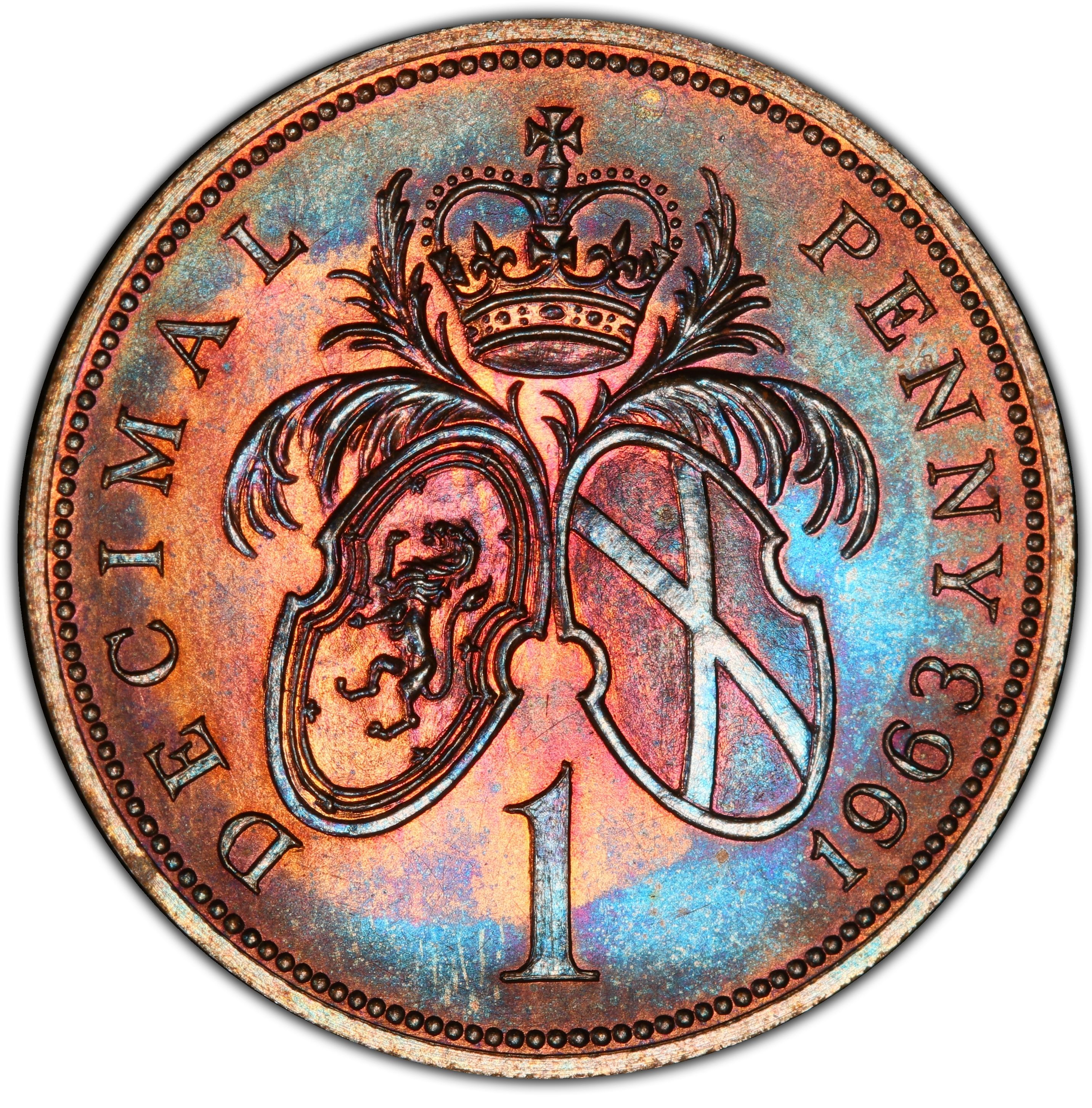 1 Decimal Penny Uniface Pattern obverse