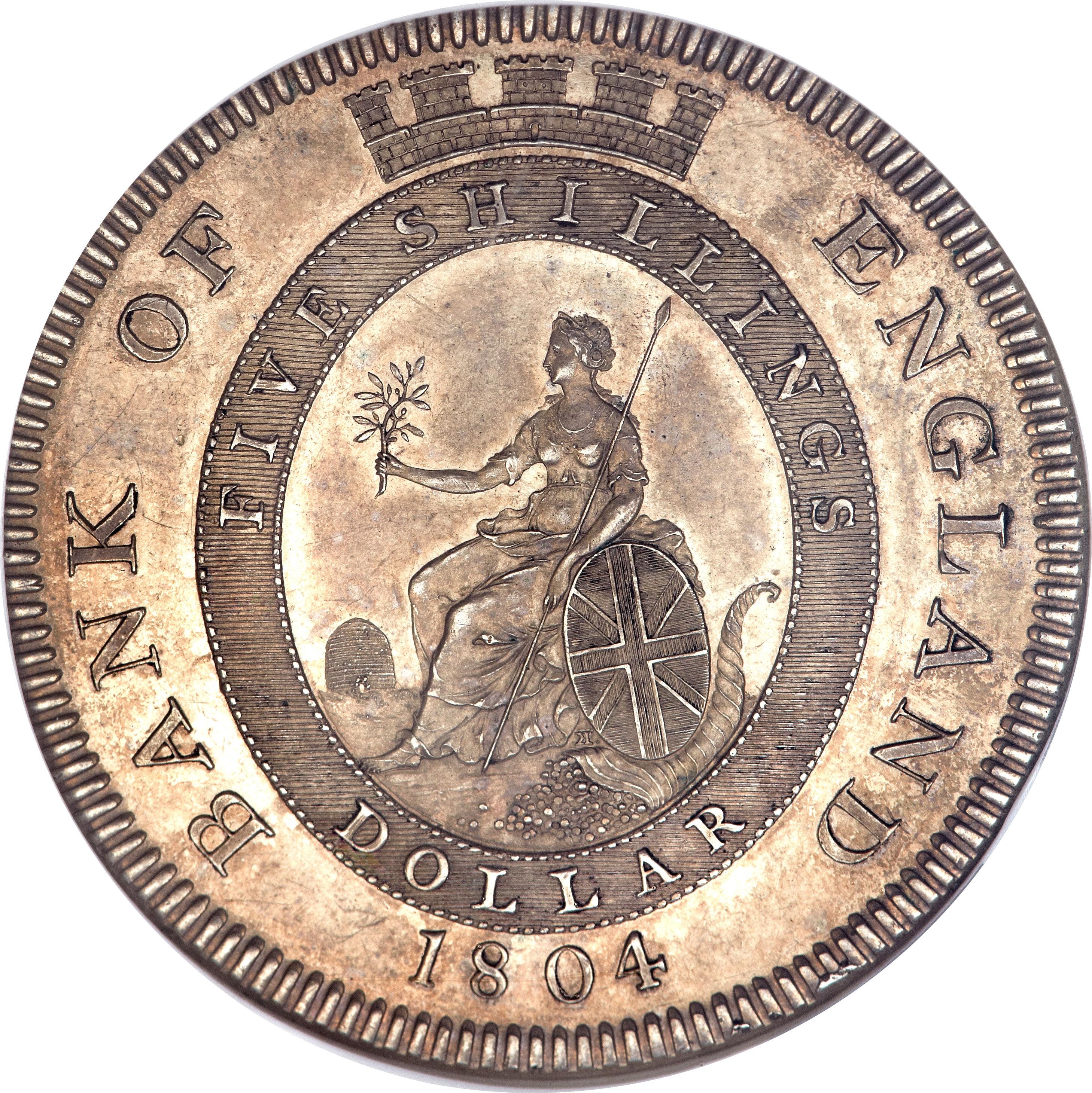 1 Dollar - George III Bank of England Token reverse
