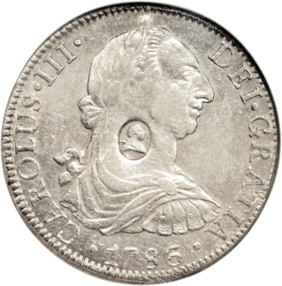 1 Dollar - George III Type I countermark; oval obverse