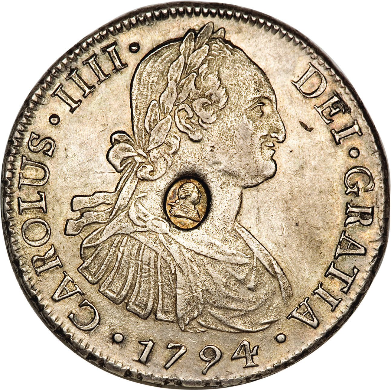 1 Dollar - George III Type I countermark; oval obverse