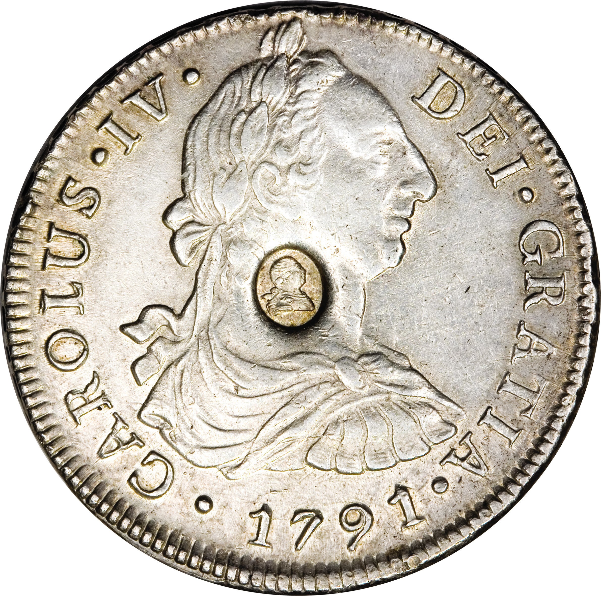 1 Dollar - George III Type I countermark; oval obverse
