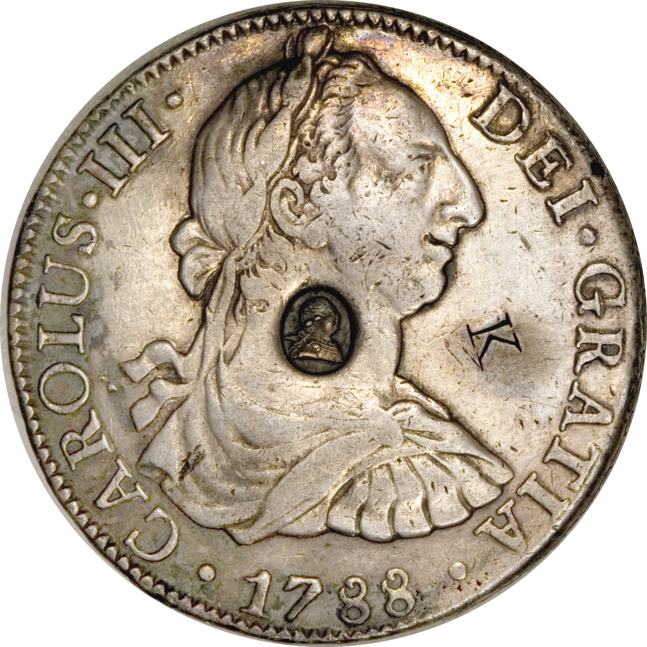 1 Dollar - George III Type I countermark; oval obverse