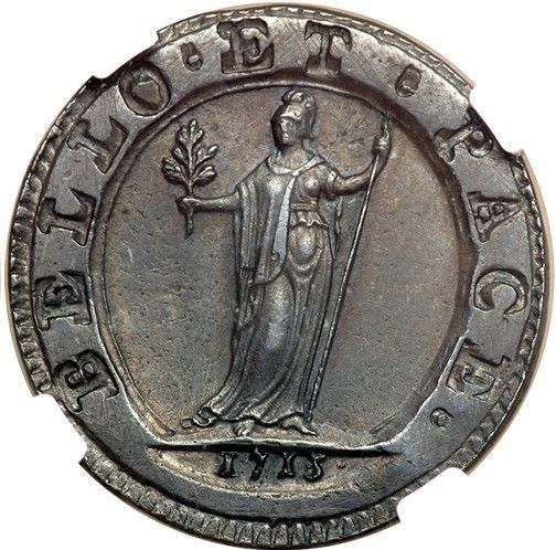 1 Farthing - Anne 'Bello et Pace' Pattern reverse