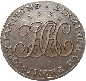 1 Farthing Birmingham - John Howard reverse