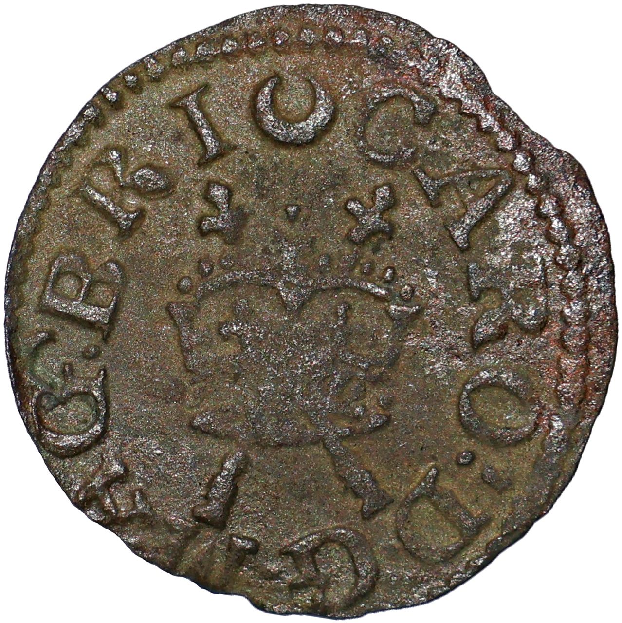 1 Farthing - Charles I Richmond issue; mule of types 3 and 2 obverse