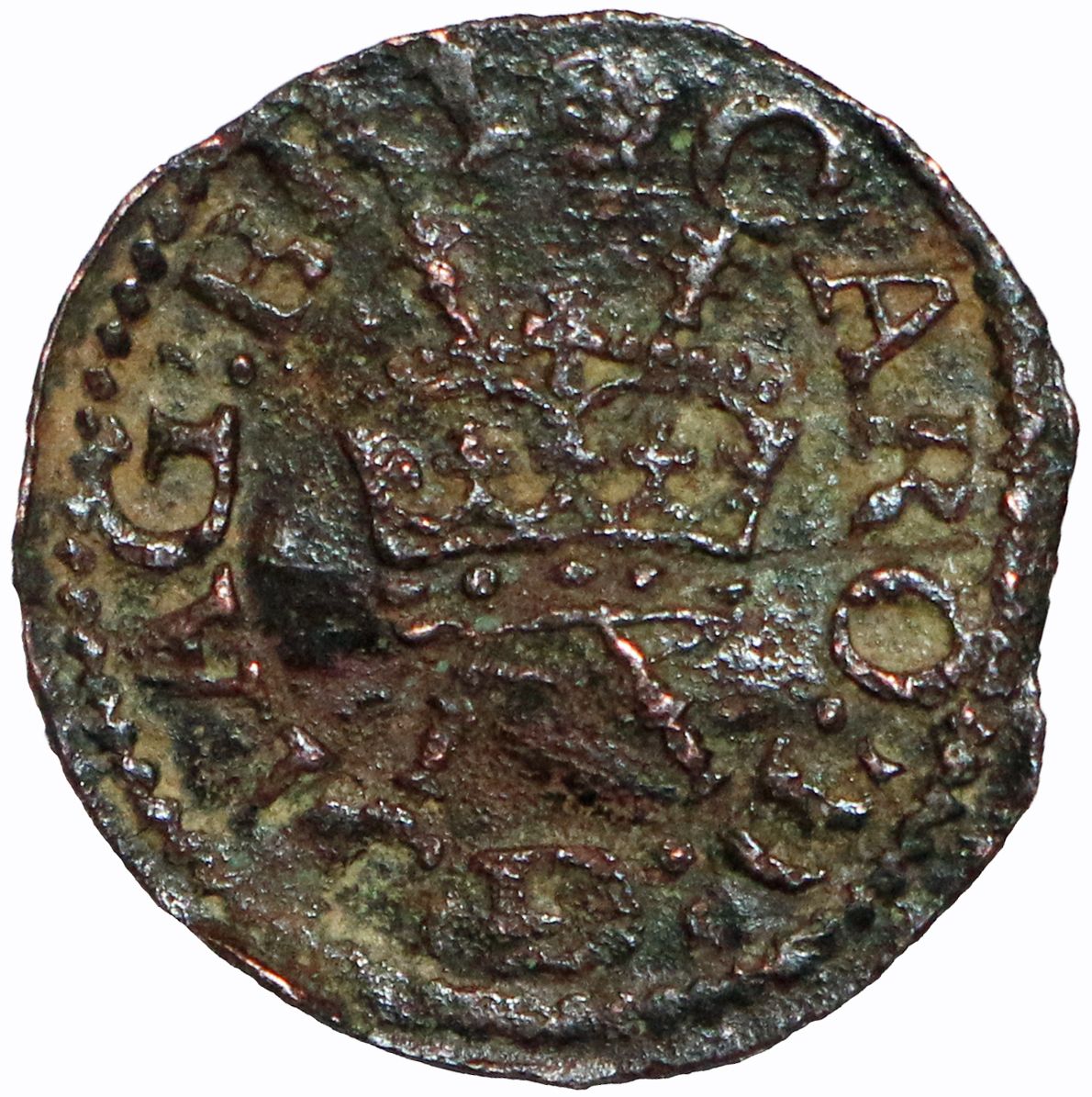 1 Farthing - Charles I Richmond issue; mule of types 4 and 3 obverse