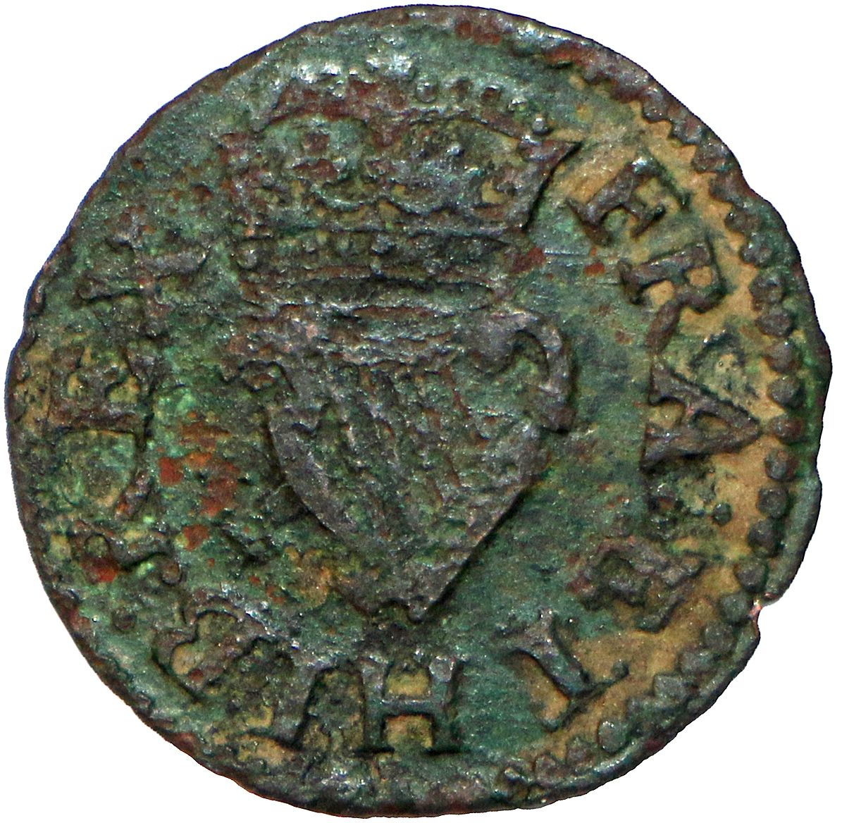 1 Farthing - Charles I Richmond issue; type 1b reverse