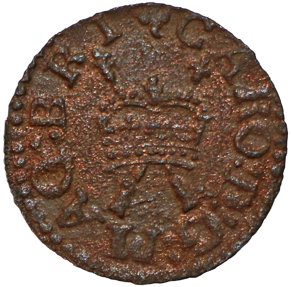 1 Farthing - Charles I Richmond issue; type 3 obverse