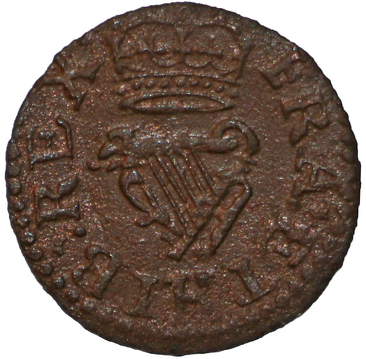 1 Farthing - Charles I Richmond issue; type 3 reverse