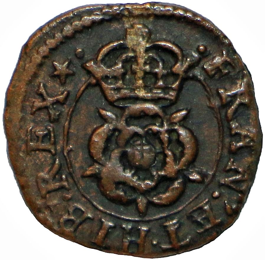 1 Farthing - Charles I Rose issue; type 3 reverse