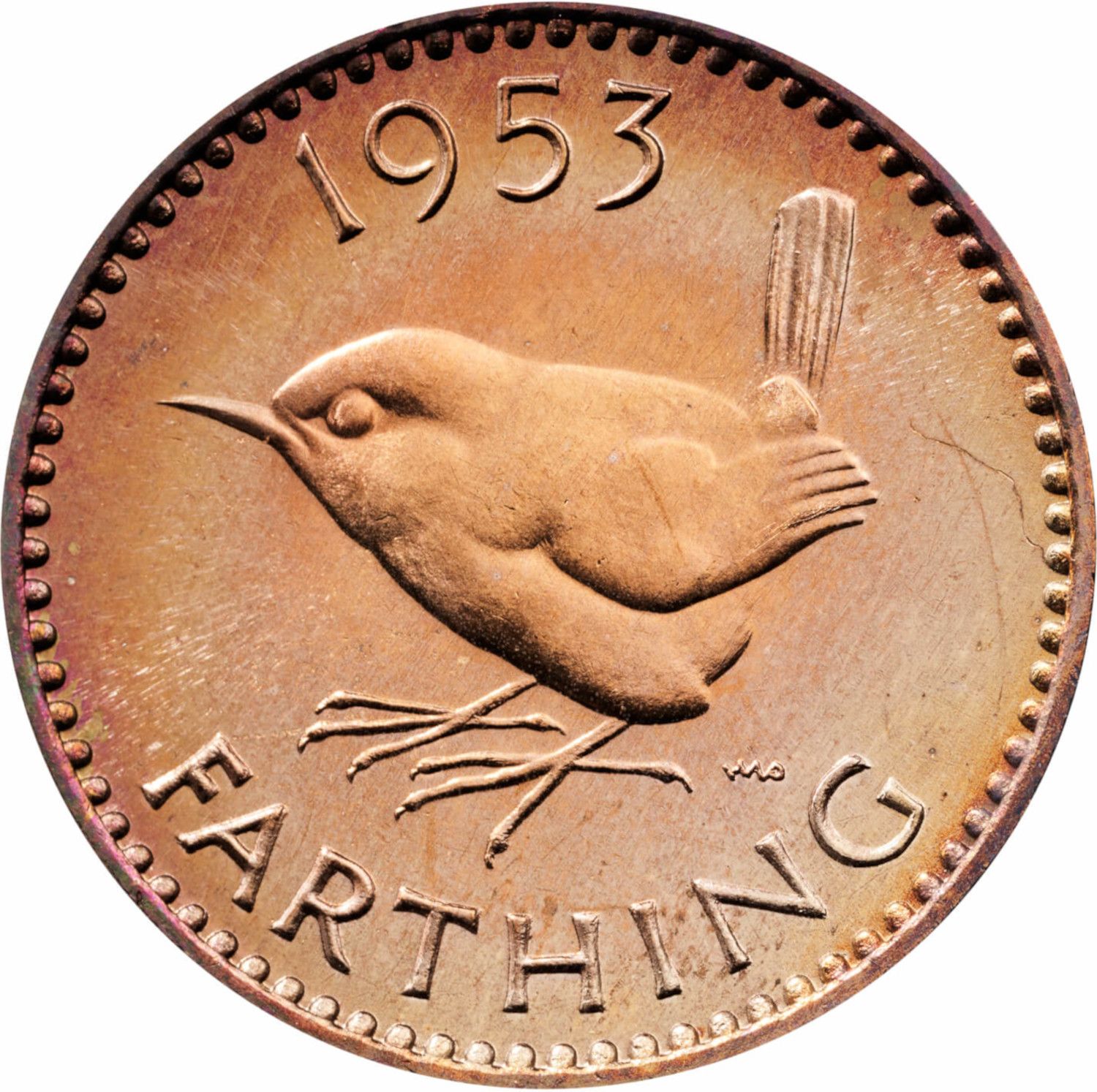 1 Farthing - Elizabeth II 1st portrait; with 'BRITT:OMN' reverse