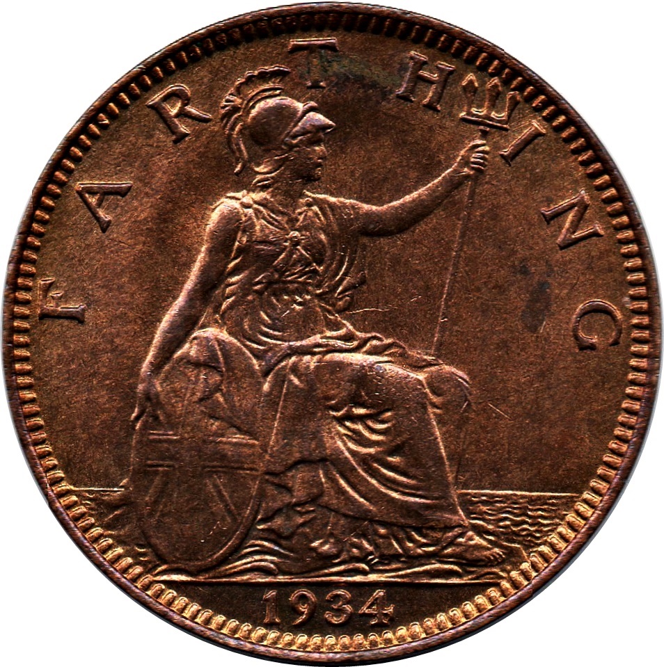 1 Farthing - George V modified effigy reverse
